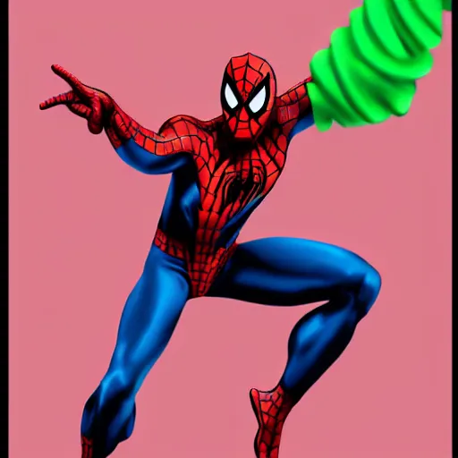 Image similar to spiderman suit with bunny ears, digital art, high definition