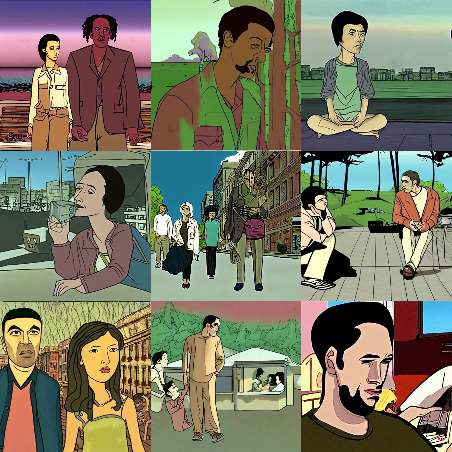 Prompt: a film still from waking life ( 2 0 0 1 )