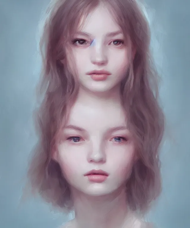 Prompt: a portrait of a beautiful young girl, by wlop and jovana rikalo and nick silva, modern cloth, on artstation, light source from the left, cartoon style