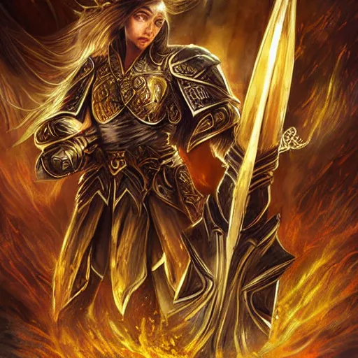 Prompt: a giant golden sword, a broad blade sword weapon, epic fantasy style art, fantasy epic digital art, epic fantasy card game art