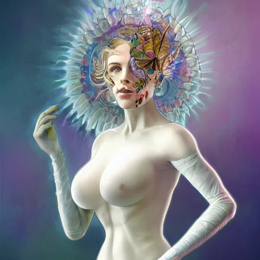 Prompt: a photograpic portrait of a anthropomorphic Macropinna microstoma wearing white clothes, iridescent colors, fantasy, intricate, elegant, highly detailed, digital painting, artstation, concept art, smooth, sharp focus, illustration, art by artgerm and H R Giger and alphonse mucha