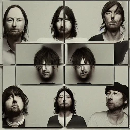 Image similar to Album cover of Radiohead , realistic, photo studio, HDR, 8k, trending on artstation