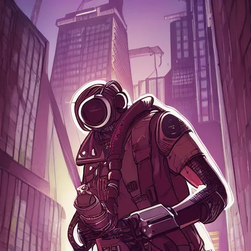 Prompt: Cyberpunk dude, by Matt Rhodes.