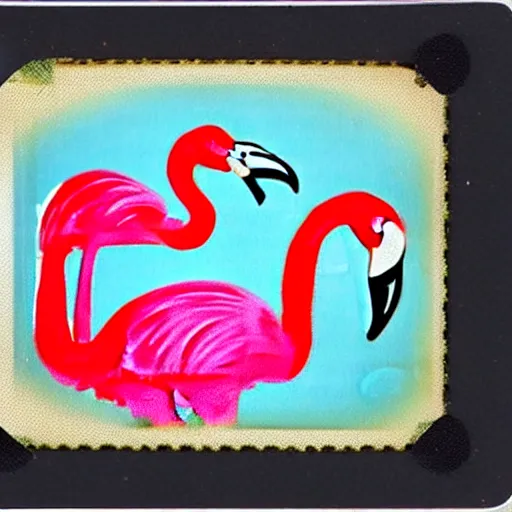 Image similar to flamingo midcentury vacation polaroid