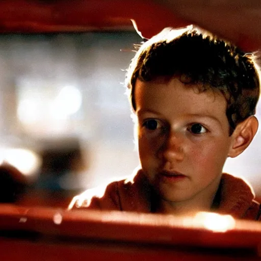 Prompt: mark zuckerberg as a child in the movie the polar express (2004)