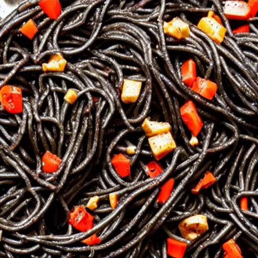 Image similar to black spaghetti pasta