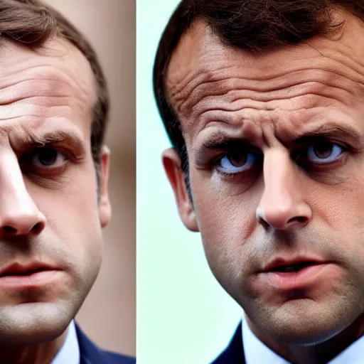 Prompt: pimples on the face of Macron, Emmanuel Macron with pimples on the face, spots, scabs, crust, lots of pimples