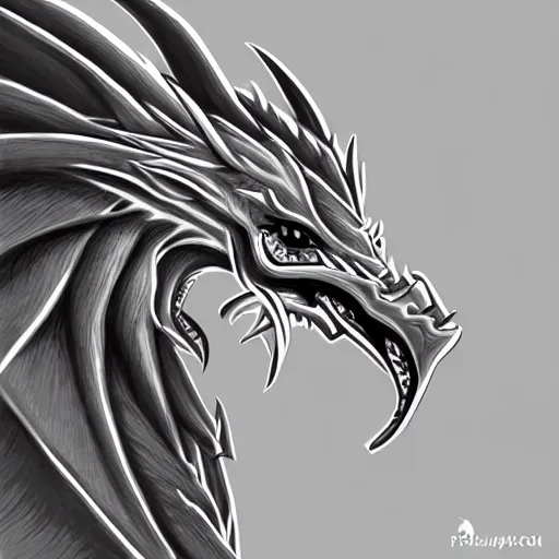 Prompt: very very beautiful silver dragon profile picture, commission on furaffinity, high quality illustration