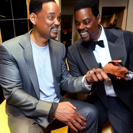 Image similar to 3 d printed will smith smacking chris rock