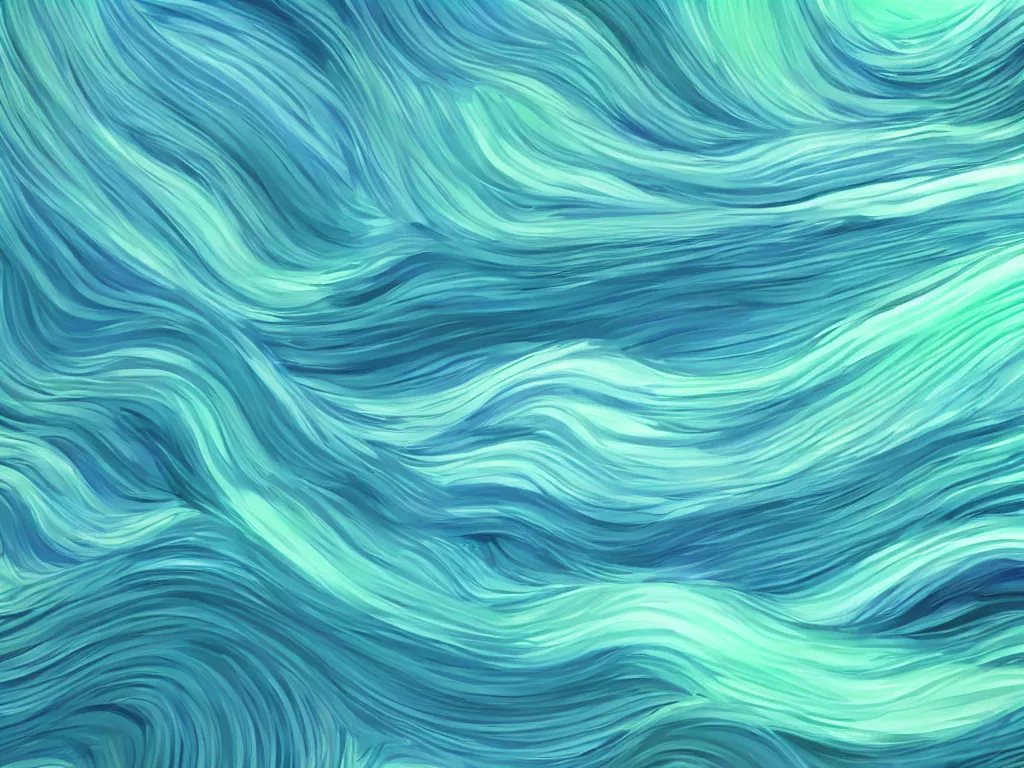 Prompt: blue and green waves at the bottom, empty space at the top, artstation, concept art, smooth, very smooth, procreate illustration,