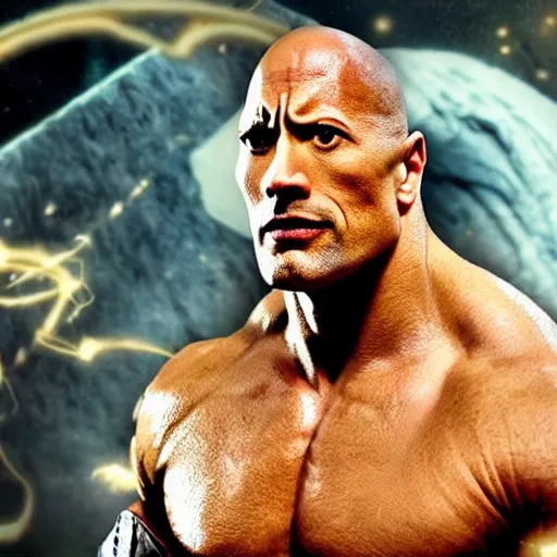 Prompt: dwayne johnson as reed richards of fantastic four