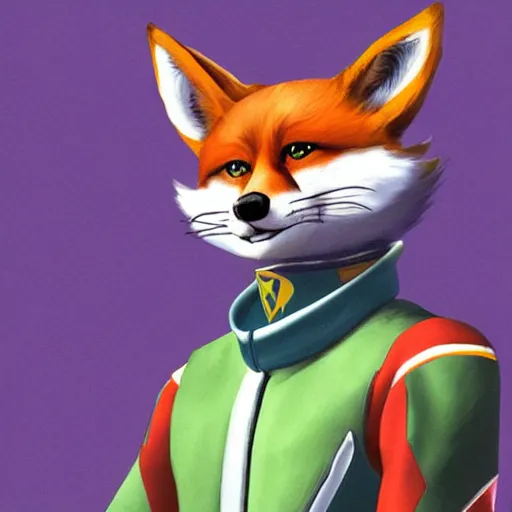 Image similar to a portrait of fox mccloud from starfox wearing a space cadet uniform, handsome eyes, artstation, concept art, furry furaffinity