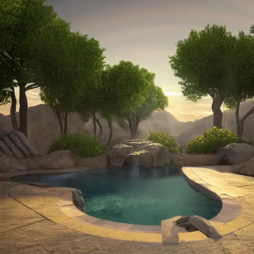 Image similar to 8 k hd detailed octane render of an oracle's scrying pool