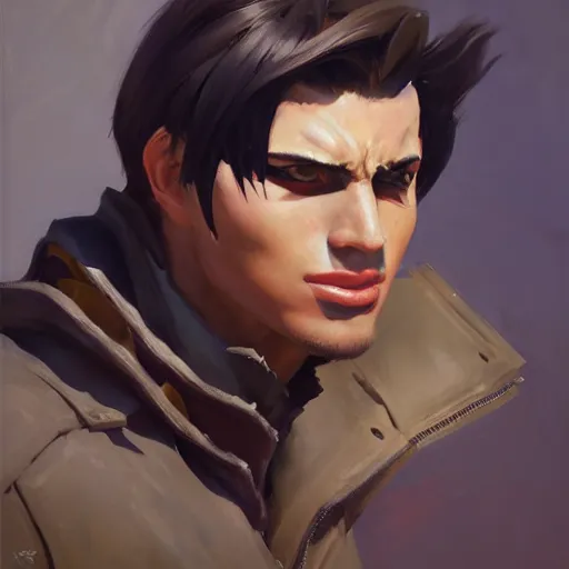 Prompt: greg manchess portrait painting of eren jager as overwatch character, medium shot, asymmetrical, profile picture, organic painting, sunny day, matte painting, bold shapes, hard edges, street art, trending on artstation, by huang guangjian and gil elvgren and sachin teng