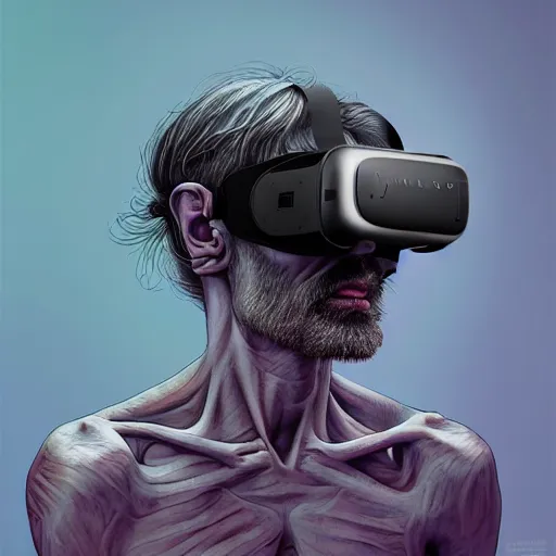 Prompt: Colour Caravaggio and Leonardo da Vinci style full body portrait Photography of Highly detailed Man with 1000 years old perfect face wearing highly detailed sci-fi VR headset designed by Josan Gonzalez. Many details In style of Josan Gonzalez and Mike Winkelmann and andgreg rutkowski and alphonse muchaand and Caspar David Friedrich and Stephen Hickman and James Gurney and Hiromasa Ogura. Rendered in Blender and Octane Render volumetric natural light