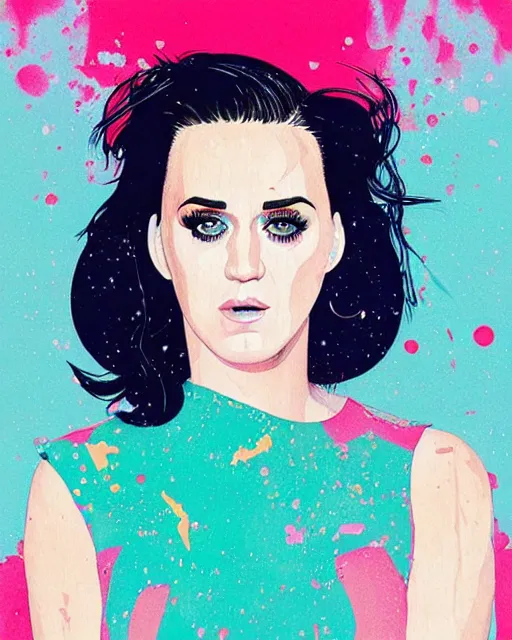 Prompt: portrait of katy perry by conrad roset