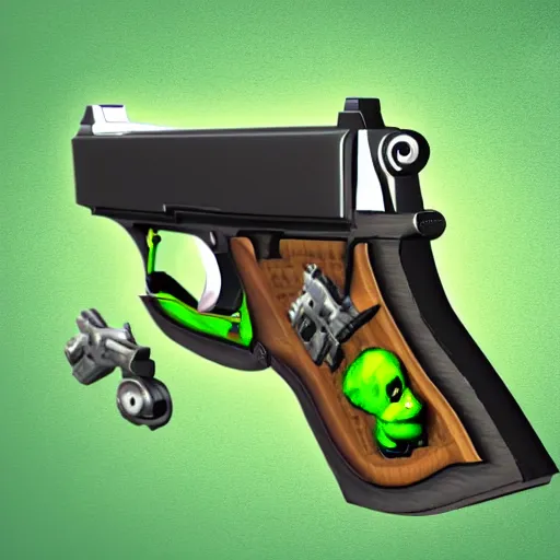 Prompt: pistol skin of shrek