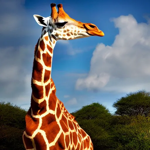 Image similar to giraffe duck hybrid, bold natural colors, national geographic photography, masterpiece, full shot