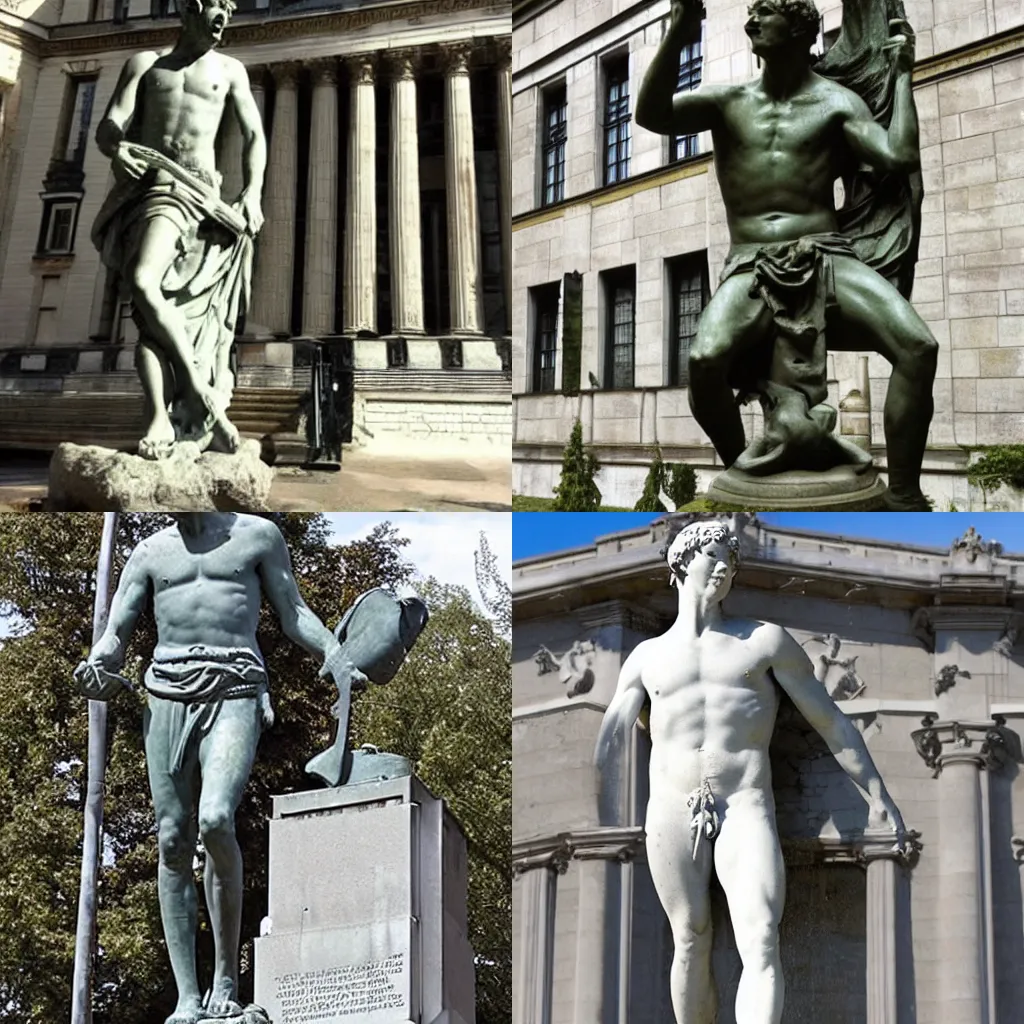 Prompt: statue of david stolen by the third reich