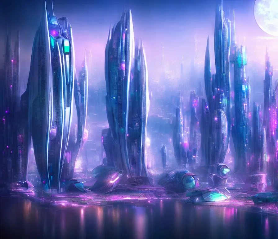 Image similar to futuristic city dream like cute things the future belongs to those who believe in the beauty of their dreams, high resolution