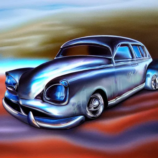 Image similar to desert chrome sandwich, airbrush painting