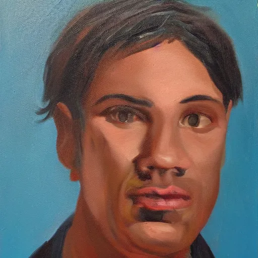 Image similar to bob burrough self portrait. Oil on canvas.