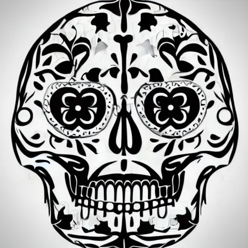 Image similar to vector art panel for cnc plasma, laser, simple geometric sugar skull design pattern