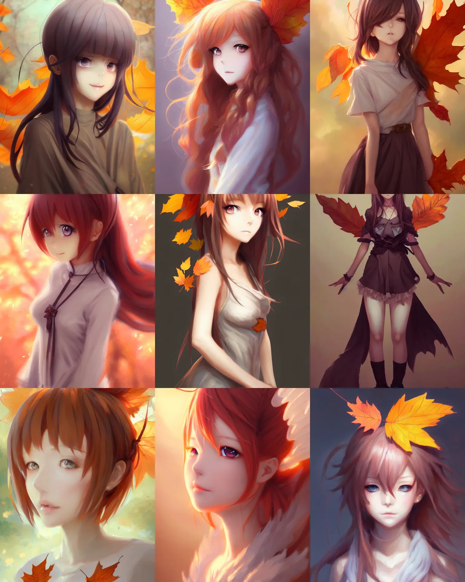 Anime Fall Leaves