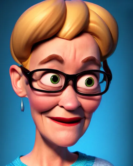 Prompt: ugly adult woman character portrait, by pixar, highly detailed, dynamic shadows, 4 k, splash art
