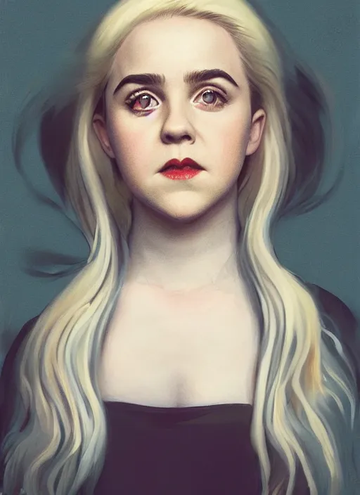 Image similar to full body portrait, kiernan shipka as sabrina spellman, white hair, obese, bangs, sultry, realistic, sultry smirk, fluffy bangs, curly bangs, fat, belly, intricate, elegant, highly detailed, digital painting, artstation, concept art, smooth, sharp focus, illustration, art by wlop, mars ravelo and greg rutkowski