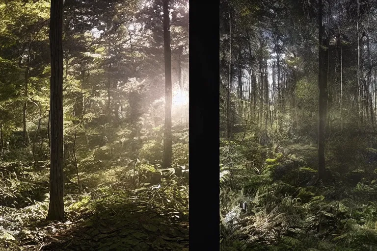 Prompt: vfx movie scene vault of glass in the forest, natural lighting by emmanuel lubezki