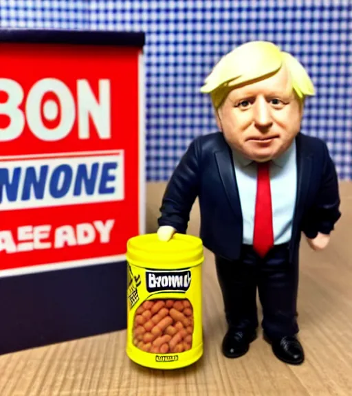 Image similar to 'boris johnson made out of baked beans' funko pop still sealed in box, ebay listing