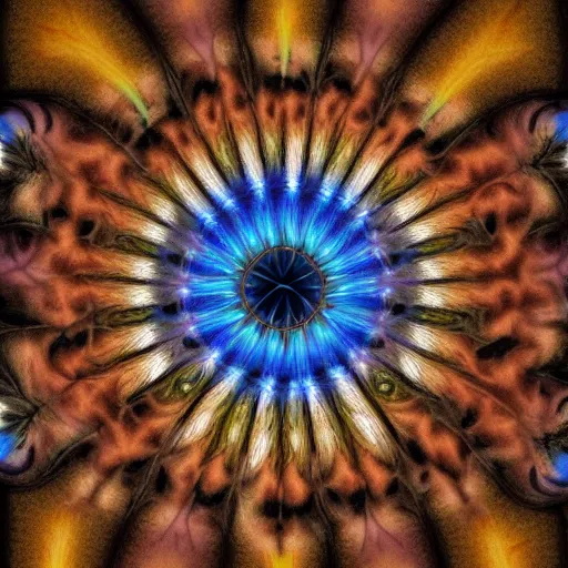 Image similar to Fractal Artwork in the style of Missy Gainer, deviantart, created in watercolor