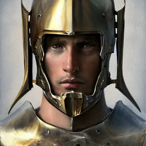 Image similar to epic portrait an male warrior in an marine armor, epic, cool, metal, shiny, digital painting, artstation, concept art, soft light, hdri, smooth, sharp focus, illustration, fantasy, intricate, elegant, highly detailed, D&D, matte painting, in the style of Greg Rutkowski and Alphonse Mucha and artemisia, 8k, highly detailed, jurgens, rutkowski, bouguereau, pastoral, rustic, georgic, detailed concept art, illustration, colorful pastel, painting, detail, ultra detailed, digital art, 4K,