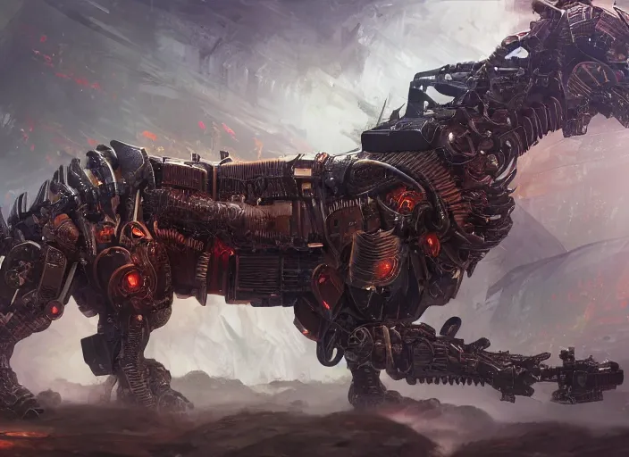 Image similar to high intricate medium shot of a cyborg hellhound, maria panfilova, andrea savchenko, mike kime, ludovic plouffe, qi sheng luo, oliver cook, makoto shinkai, trending on artstation