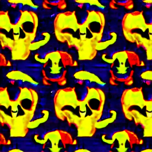 Prompt: halloween pumpkins bats skulls candy ghosts pattern graphic art