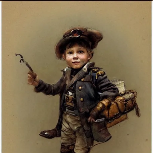 Image similar to (((((portrait of boy dressed as steampunk explorer . muted colors.))))) by Jean-Baptiste Monge !!!!!!!!!!!!!!!!!!!!!!!!!!!