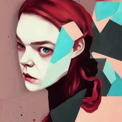 Prompt: Elle Fanning in Dishonored picture by Sachin Teng, asymmetrical, dark vibes, Realistic Painting , Organic painting, Matte Painting, geometric shapes, hard edges, graffiti, street art:2 by Sachin Teng:4
