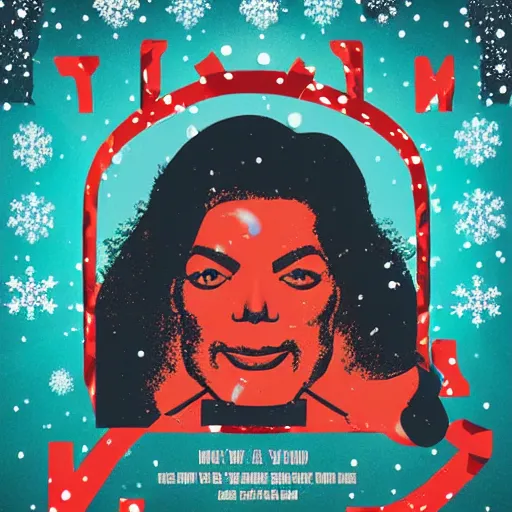 Image similar to a tycho iso 5 0 poster design for michael jackson and willie nelson's christmas special