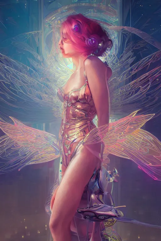 Image similar to portrait futuristic goddess angel Girl with wings and armor, in future cyberpunk tokyo rooftop , ssci-fi, fantasy, intricate, very very beautiful, elegant, human anatomy, neon light, highly detailed, digital painting, artstation, concept art, smooth, sharp focus, illustration, art by tian zi and WLOP and alphonse mucha