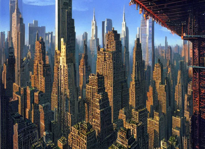 Image similar to jungle new york city, matte painting, peter elson