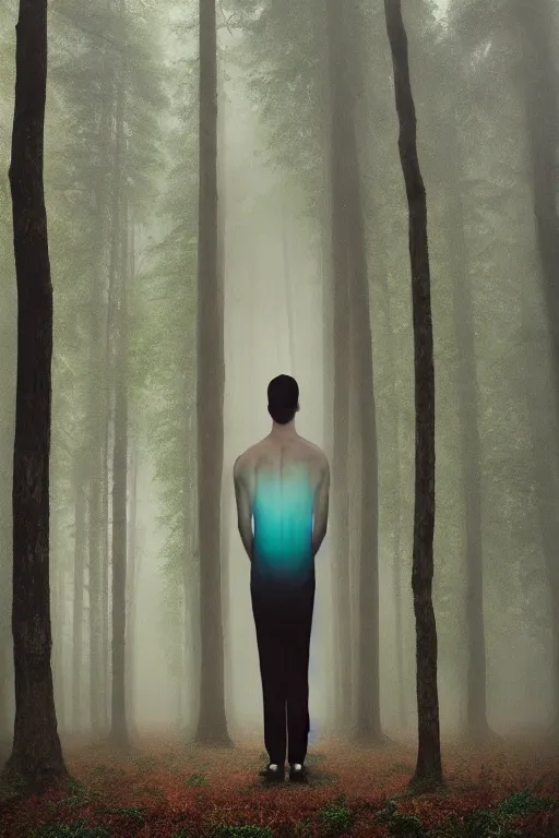Image similar to the man of the forest, surreal