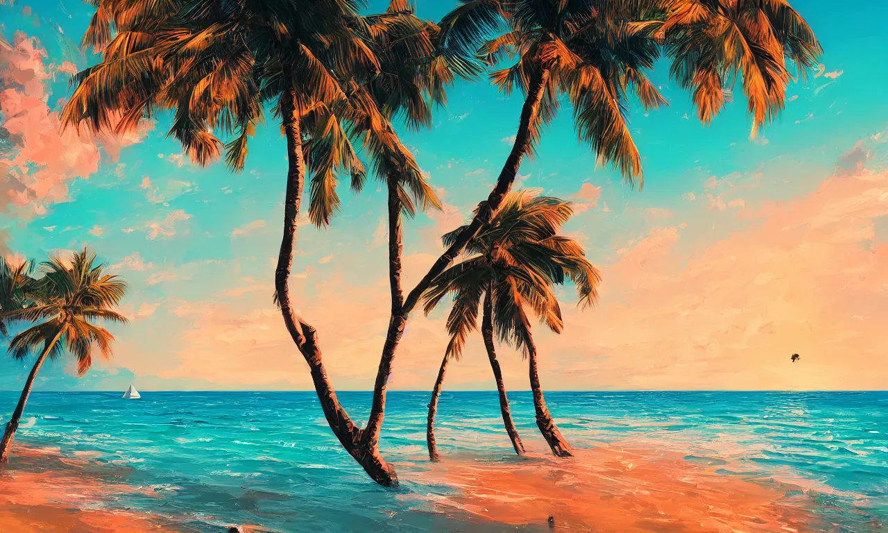 Image similar to paradise beach by alena aenami artworks in 4 k