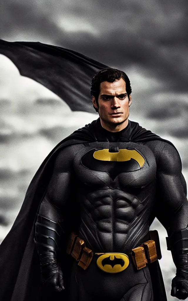 Image similar to henry cavill as batman by anthony van dyck, cinematic, filmic, 8 k, cinematic lighting, insanely detailed and intricate, hyper realistic, super detailed