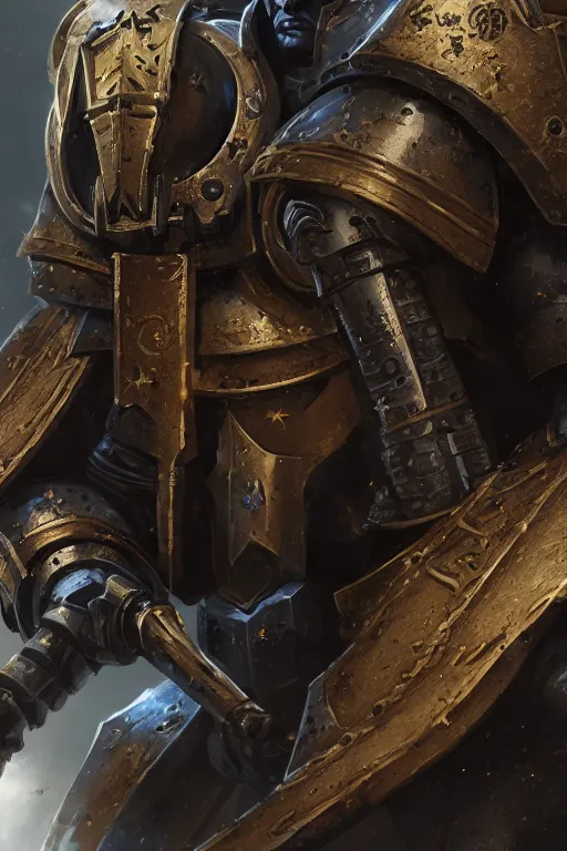 Image similar to armor portrait heros warhammer 4 0 k horus heresy fanart - the primarchs emperor by johannes helgeson animated with vfx concept artist & illustrator global illumination ray tracing hdr fanart arstation zbrush central hardmesh 8 k octane renderer comics stylized