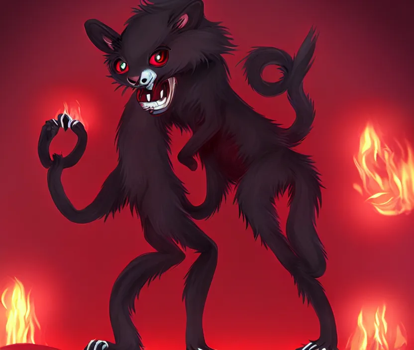 Image similar to furry - male - red - black - weasel - necromancer - fursona uhd ue 5 visual novel pc game expressions