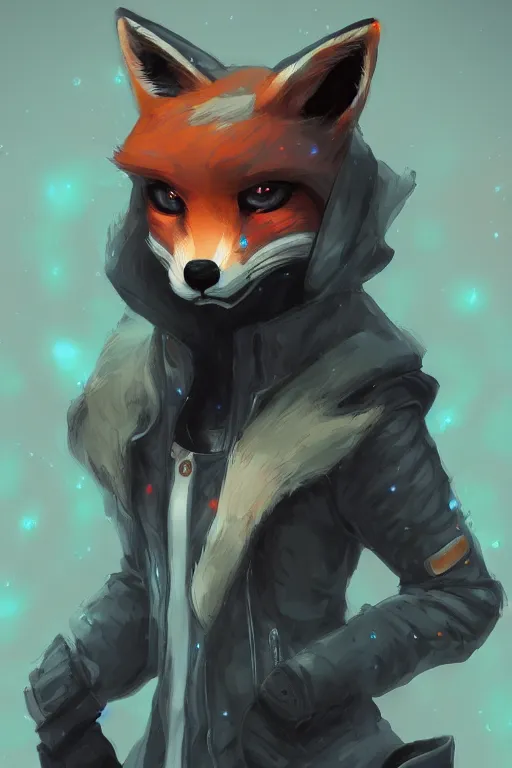 Image similar to a fox fursona, trending on artstation, by kawacy, furry art, digital art, cyberpunk, high quality, backlighting