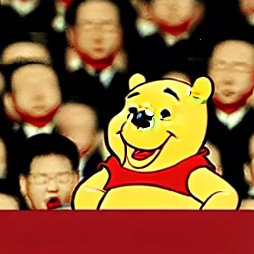 Image similar to Winnie the Pooh with the face of Xi Jinping, caricature