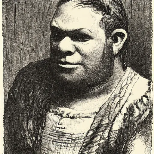 Image similar to portrait of shrek ( c. 1 8 8 0 - c. 1 8 9 2 ) drawing in high resolution by otto eerelman