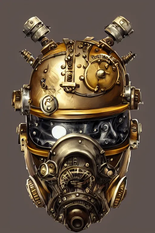 Image similar to steampunk helmet fantasy art mask robot ninja stylized digital illustration sharp focus, elegant intricate digital painting artstation concept art global illumination ray tracing advanced technology chaykin howard and campionpascale and cooke darwyn and davis jack